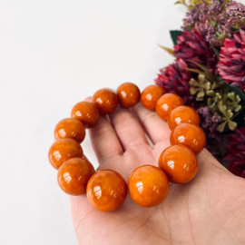 Vintage Orange bracelet Baltic Amber beads 18mm