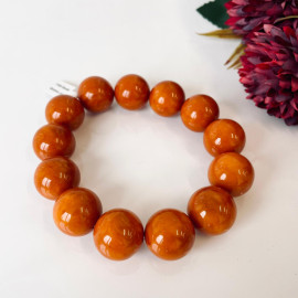 Vintage Orange bracelet Baltic Amber beads 18mm