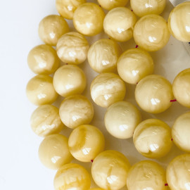 Yellow Baltic Amber Misbaha, 66 Round Beads Natural Amber Tasbih