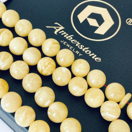 Yellow Baltic Amber Misbaha, 66 Round Beads Natural Amber Tasbih