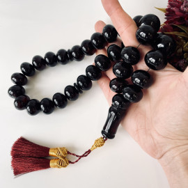 copy of عنبر البلطيق العتيق، مسبحة إسلامية 33 خرزة، مصباحة عنبر البلطيق الطبيعي