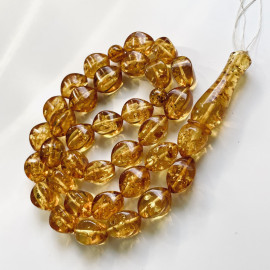 Natural Baltic Amber Tasbih, Unique Anniversary Gift
