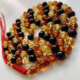 Multicolored Baltic Amber Misbaha Prayer, the best amber prayer