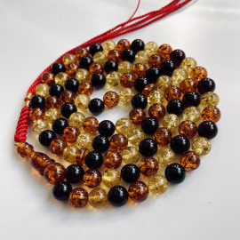Baltic Amber Tasbih, Multicolored Amber Muslim Rosary, 99 beads