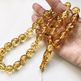 مسبحة من كهرمان بحر البلطيق الطبيعي، هدية ذكرى زواج فريدة