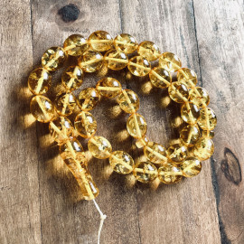 NEW Natural Baltic Amber Tasbih, Yellow Olive Beads, Ramadan Gift
