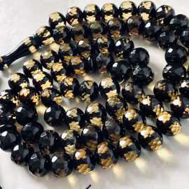 NEW Handmade Baltic Amber Misbaha, Handcrafted Diamond Cut Baltic Amber Tespih