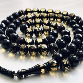 Handmade Baltic Amber Misbaha, Handcrafted Diamond Cut Baltic Amber Tespih