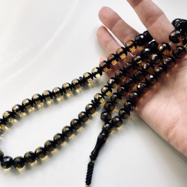 NEW Handmade Baltic Amber Misbaha, Handcrafted Diamond Cut Baltic Amber Tespih