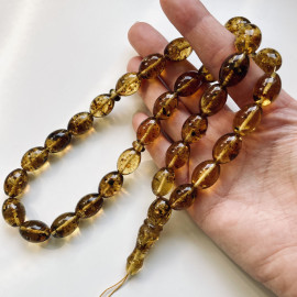 صلاة إسلامية عنبر النمر الطبيعي 45 خرزة، مسبحة عنبر البلطيق