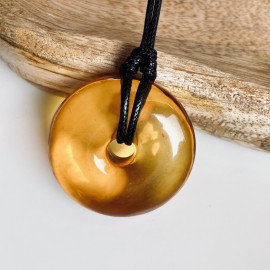 NEW Baltic Amber Donut Pendant, Tea Color...