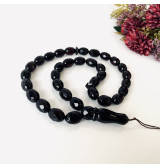 Faceted Handmade Baltic Amber Olice Beads, Cherry Color Tespih, Handmade Diamond Cut