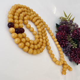 Butterscotch Baltic Amber Mala Rosary Buddhist Mila Beads