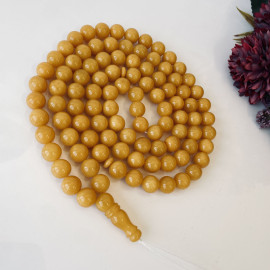 Butterscotch Baltic Amber Misbaha, 99 Round Beads Natural Amber Tasbih