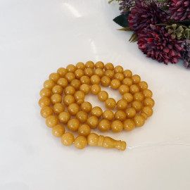Butterscotch Baltic Amber Misbaha, 66 Round Beads Natural Amber Tasbih