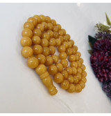 Butterscotch Baltic Amber Misbaha, 66 Round Beads Natural Amber Tasbih