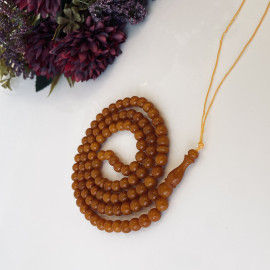Classic Vintage Baltic Amber Misbaha, 99 Beads, Vintage Orange Islamic Rosary