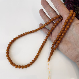 Classic Vintage Baltic Amber Misbaha, 99 Beads, Vintage Orange Islamic Rosary