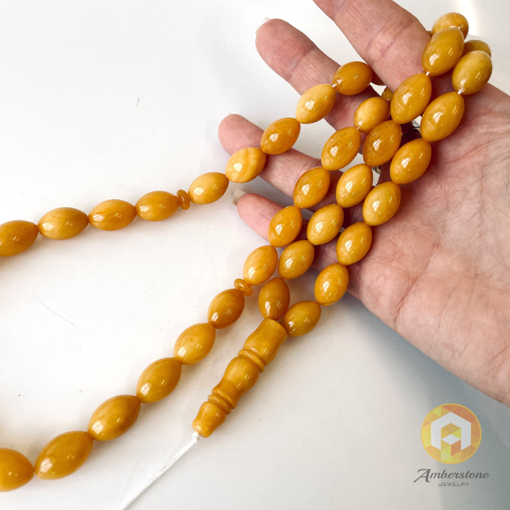 صلاة إسلامية عنبر النمر الطبيعي 45 خرزة، مسبحة عنبر البلطيق