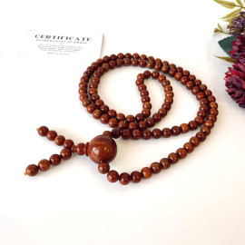 Yellow Natural Amber Mala Buddhist Prayer beads 5mm