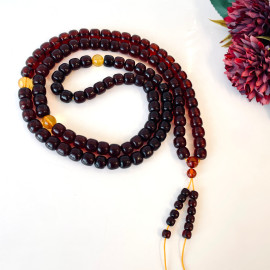 Yellow Natural Amber Mala Buddhist Prayer beads...