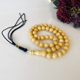 Egg Yolk Natural Baltic Amber Beads, Islamic Prayer Beads, 12 mm