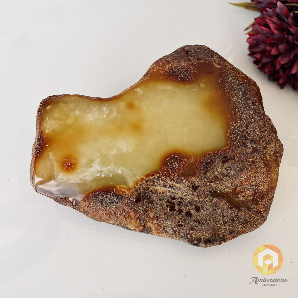 Raw Baltic Amber Stone, Natural Unpolished Irregular Amber Lump