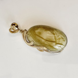 Premium Quality Genuine Baltic Amber Donut Pendant in Yellow Tiger