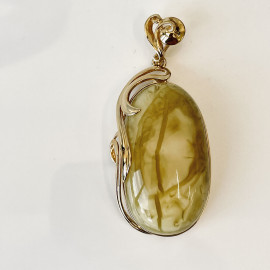 Premium Quality Genuine Baltic Amber Donut Pendant in Yellow Tiger