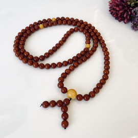 Yellow Natural Amber Mala Buddhist Prayer beads 5mm