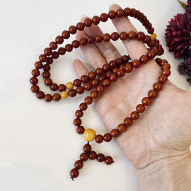 Yellow Natural Amber Mala Buddhist Prayer beads 5mm