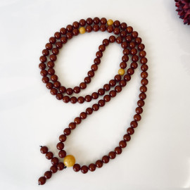 Yellow Natural Amber Mala Buddhist Prayer beads 5mm