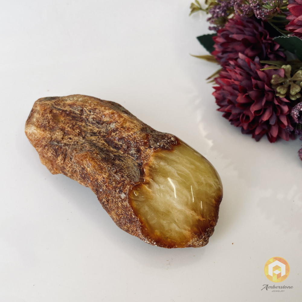 Raw Baltic Amber Stone, Natural Unpolished Irregular Amber Lump 125 grams