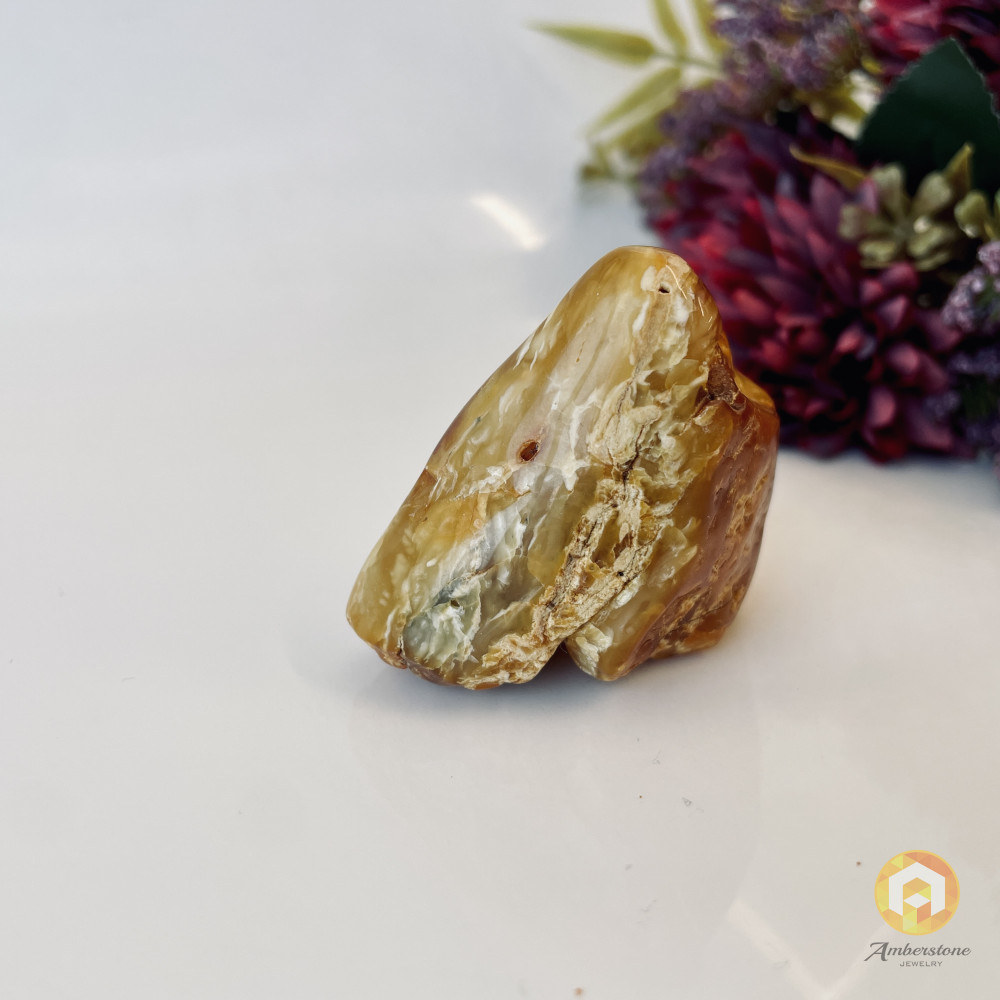 Raw Baltic Amber Stone from Poland with unique natural structure