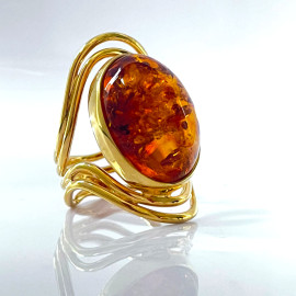 Amber Ring, Orange Gold...