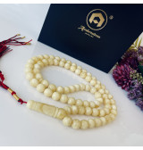 Natural Amber Tasbih, Yellow Baltic Amber Misbaha, 78 beads