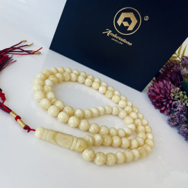 Natural Amber Tasbih, Yellow Baltic Amber Misbaha, 78 beads
