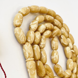 Tiger Baltic Amber Misbaha, 45 Beads Yellow & White Natural Amber Tasbih