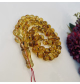 Natural Amber Prayer Beads with Insect Inclusions, Amber Tesbih