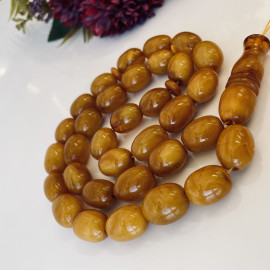 Old Orange Natural Amber Stone Prayer Beads