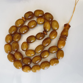 Old Orange Natural Amber Stone Prayer Beads