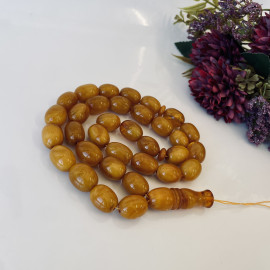 Old Orange Natural Amber Stone Prayer Beads