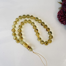 Natural Amber Insect Prayer Beads, 33 Beads 14mm Natural  Amber Misbaha