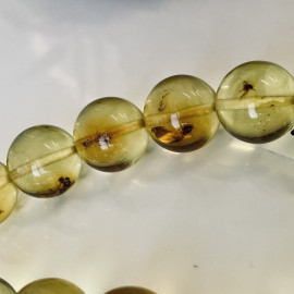 Natural Amber Insect Prayer Beads, 33 Beads 14mm Natural  Amber Misbaha