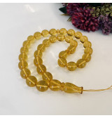 Baltic Amber Misbaha, Yellow Olive Beads, Amber Tesbih