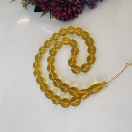 Natural Clear Baltic Amber Misbaha, Yellow Olive Beads, Amber Tesbih