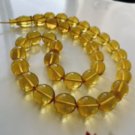 Natural Clear Baltic Amber Misbaha, Yellow Olive Beads, Amber Tesbih