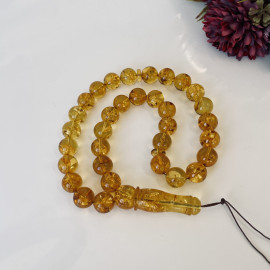copy of عنبر البلطيق العتيق، مسبحة إسلامية 33 خرزة، مصباحة عنبر البلطيق الطبيعي