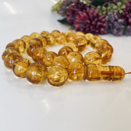 Cognac Natural Baltic Amber Misbaha, Amber Rosary