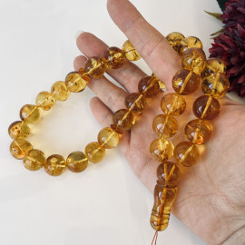 Cognac Natural Baltic Amber Misbaha, Amber Rosary
